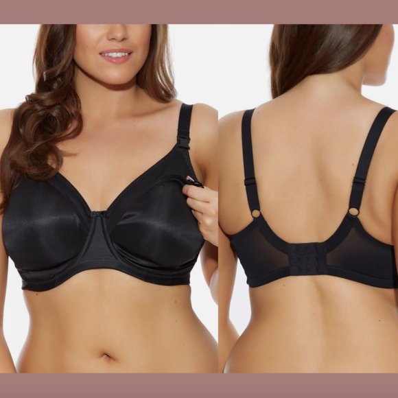 NEW $70 Elomi [ 34K US ] Full Figure Smoothing Underwire Nursing Bra Black #5832 - Picture 1 of 13
